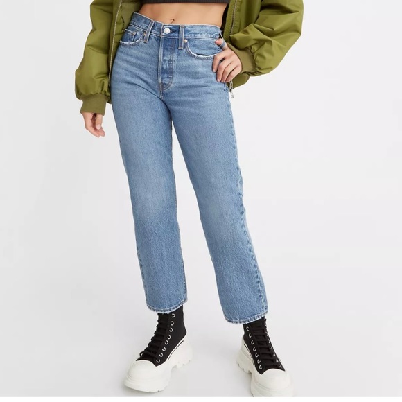 Levi’s wedgie straight washed button up jeans 25 - Picture 7 of 7